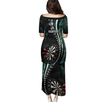 Personalized New Zealand Darts Family Matching Puletasi and Hawaiian Shirt Paua Shell Koiri - Manaia