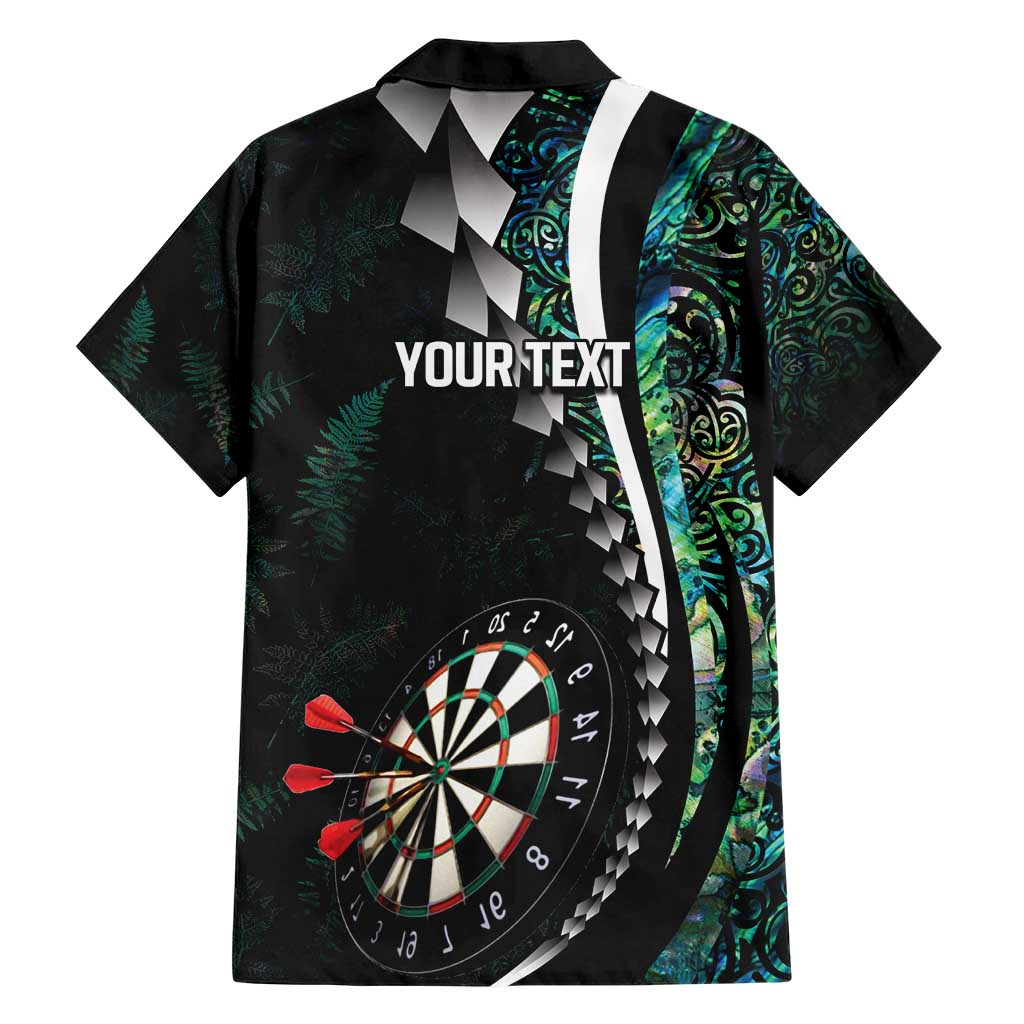 Personalized New Zealand Darts Family Matching Short Sleeve Bodycon Dress and Hawaiian Shirt Paua Shell Koiri - Manaia
