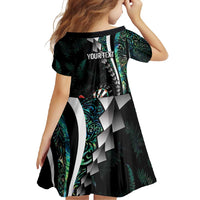 Personalized New Zealand Darts Family Matching Summer Maxi Dress and Hawaiian Shirt Paua Shell Koiri - Manaia