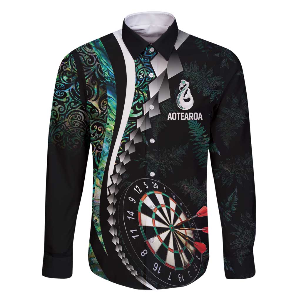 Personalized New Zealand Darts Family Matching Tank Maxi Dress and Hawaiian Shirt Paua Shell Koiri - Manaia