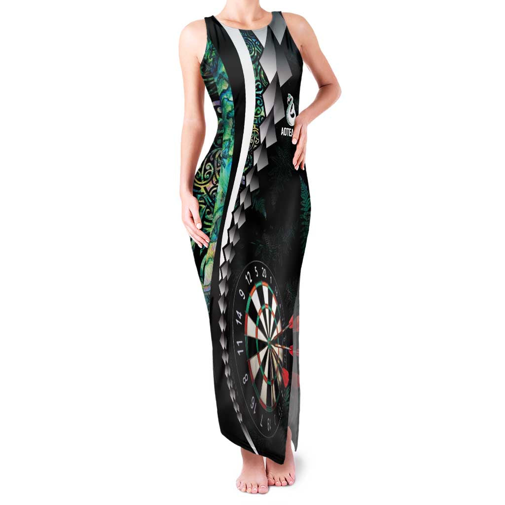 Personalized New Zealand Darts Family Matching Tank Maxi Dress and Hawaiian Shirt Paua Shell Koiri - Manaia