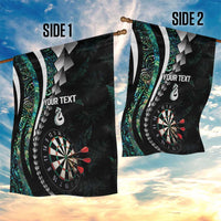 Personalized New Zealand Darts Garden Flag Paua Shell Koiri - Manaia