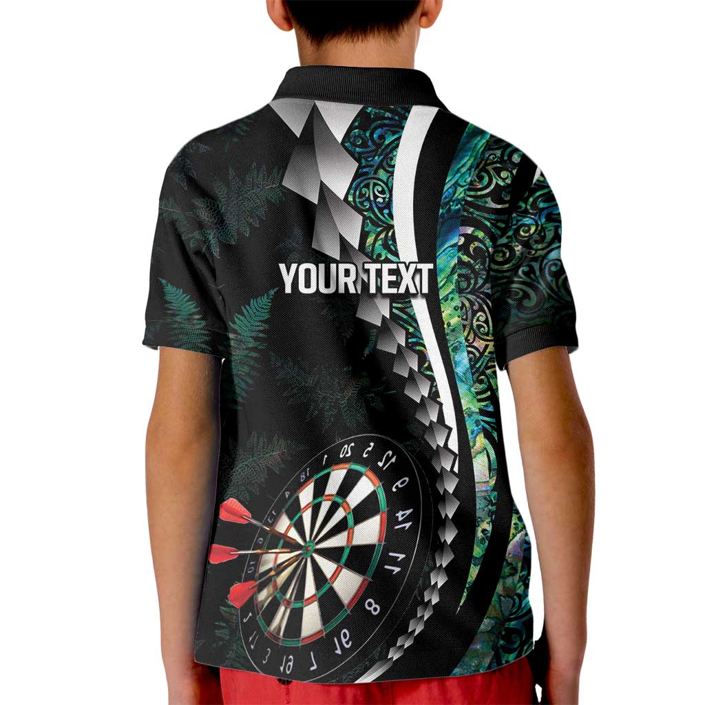 Personalized New Zealand Darts Kid Polo Shirt Paua Shell Koiri - Manaia