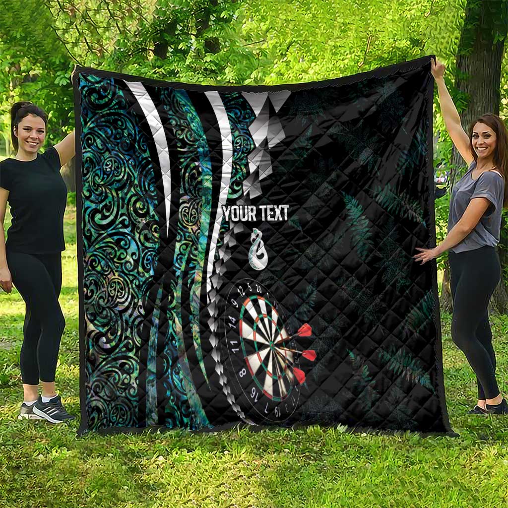 Personalized New Zealand Darts Quilt Paua Shell Koiri - Manaia