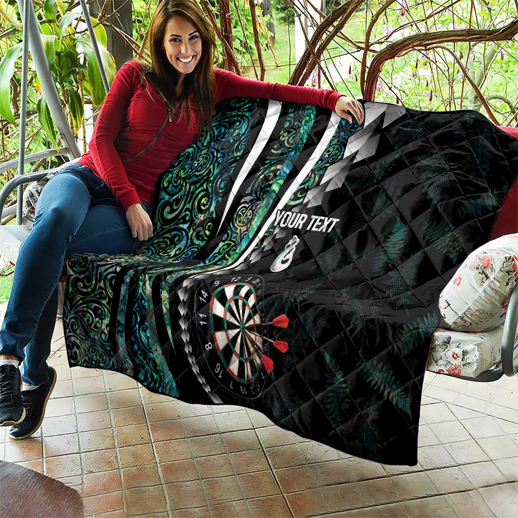 Personalized New Zealand Darts Quilt Paua Shell Koiri - Manaia