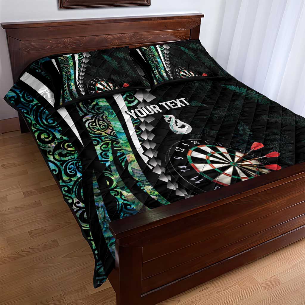 Personalized New Zealand Darts Quilt Bed Set Paua Shell Koiri - Manaia