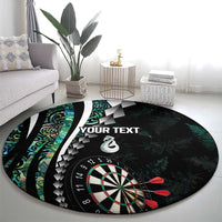 Personalized New Zealand Darts Round Carpet Paua Shell Koiri - Manaia