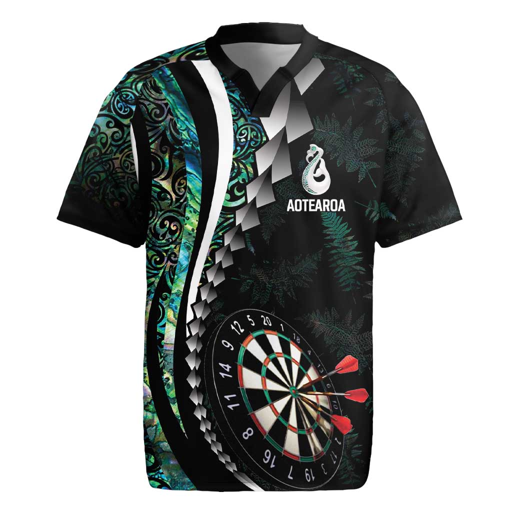 Personalized New Zealand Darts Rugby Jersey Paua Shell Koiri - Manaia