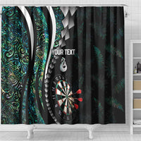 Personalized New Zealand Darts Shower Curtain Paua Shell Koiri - Manaia