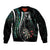 Personalized New Zealand Darts Sleeve Zip Bomber Jacket Paua Shell Koiri - Manaia