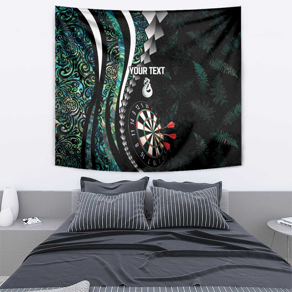 Personalized New Zealand Darts Tapestry Paua Shell Koiri - Manaia