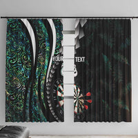 Personalized New Zealand Darts Window Curtain Paua Shell Koiri - Manaia