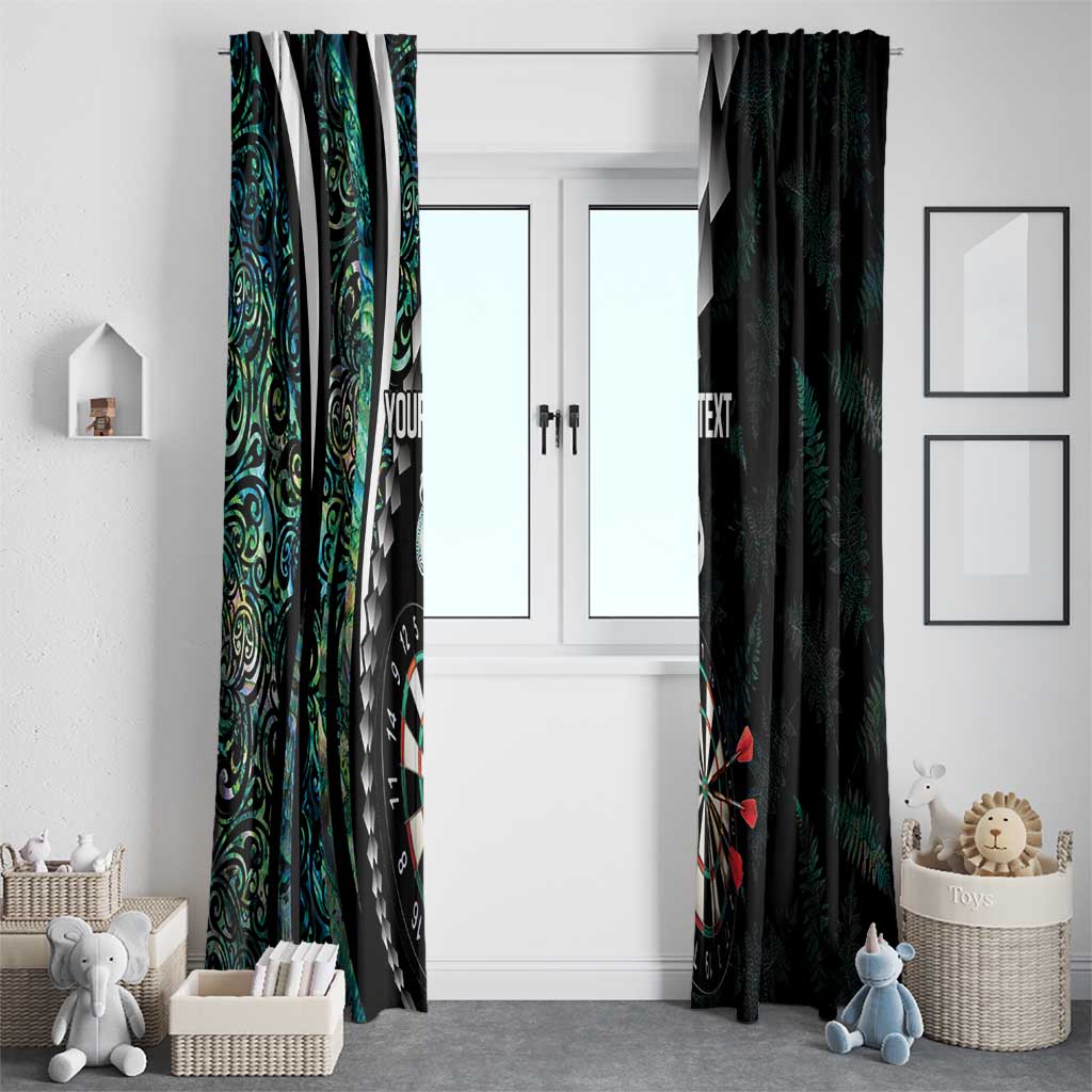 Personalized New Zealand Darts Window Curtain Paua Shell Koiri - Manaia