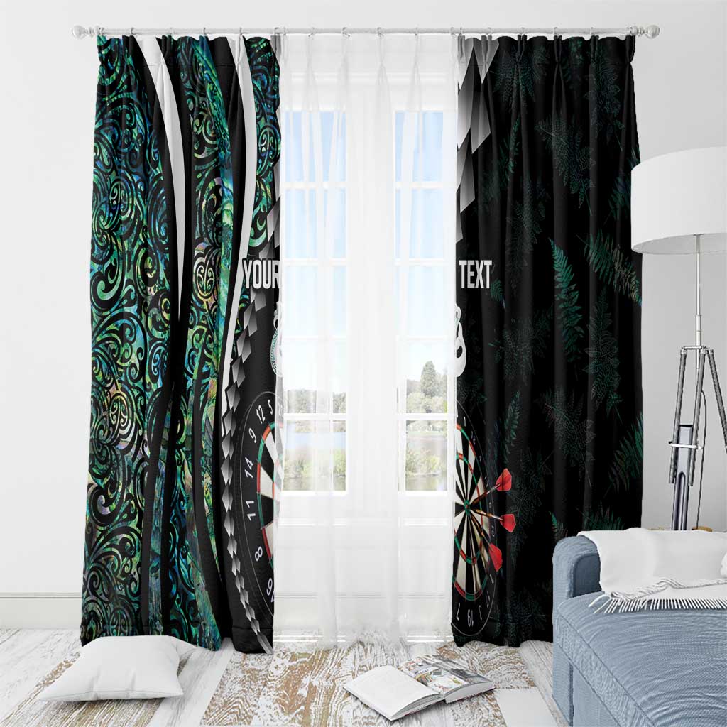 Personalized New Zealand Darts Window Curtain Paua Shell Koiri - Manaia