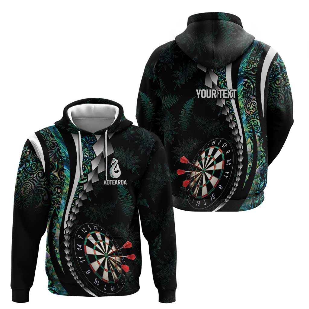 Personalized New Zealand Darts Zip Hoodie Paua Shell Koiri - Manaia