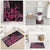 Aotearoa Maori Bathroom Set Pink Fern Ribbons on Black - Polynesian Pride