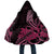Aotearoa Maori Cloak Pink Fern Ribbons on Black - Polynesian Pride