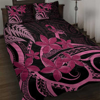 Aotearoa Maori Quilt Bed Set Pink Fern Ribbons on Black - Polynesian Pride