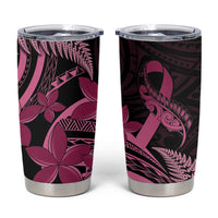 Aotearoa Maori Tumbler Cup Pink Fern Ribbons on Black - Polynesian Pride