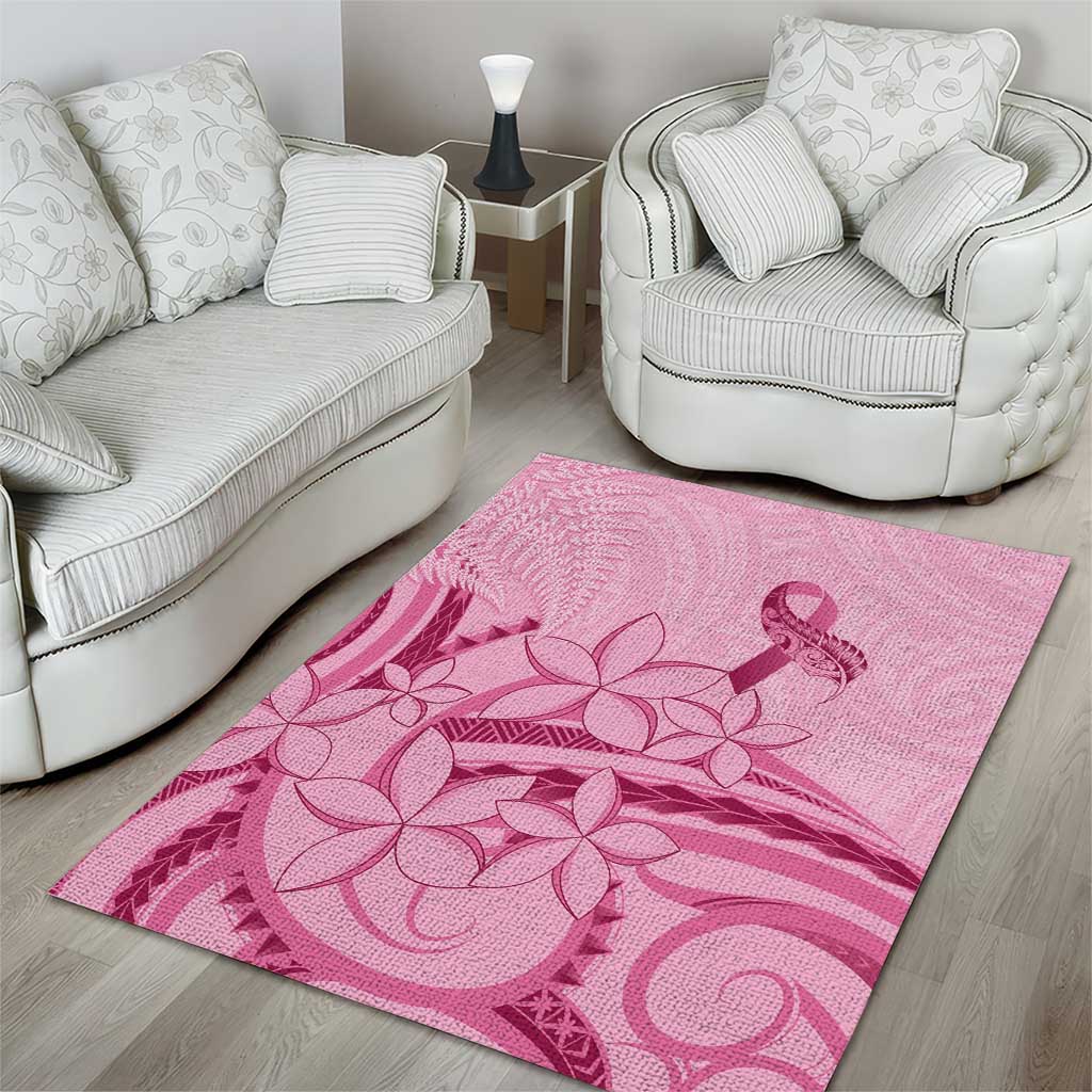 Aotearoa Maori Area Rug Pink Fern Ribbons - Polynesian Pride