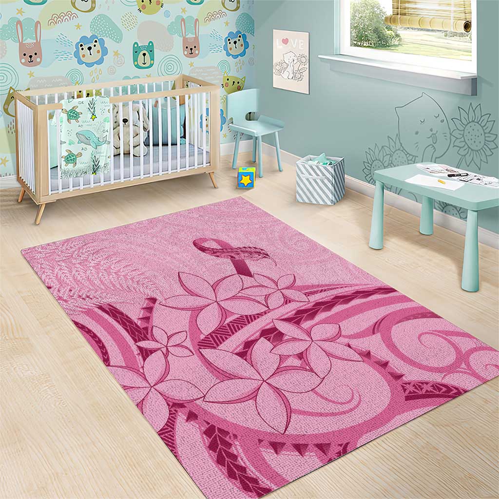 Aotearoa Maori Area Rug Pink Fern Ribbons - Polynesian Pride