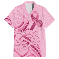 Aotearoa Maori Family Matching Off Shoulder Short Dress and Hawaiian Shirt Pink Fern Ribbons - Polynesian Pride
