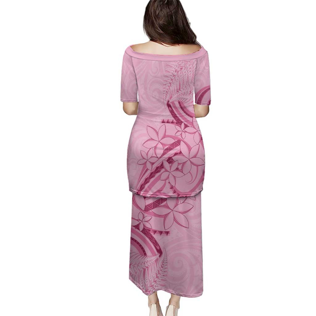 Aotearoa Maori Family Matching Puletasi and Hawaiian Shirt Pink Fern Ribbons - Polynesian Pride