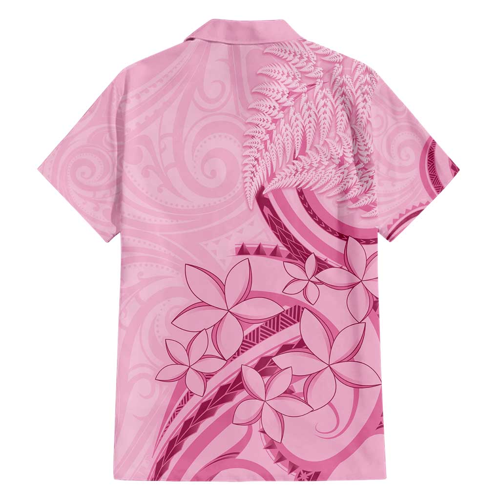 Aotearoa Maori Hawaiian Shirt Pink Fern Ribbons - Polynesian Pride