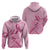 Aotearoa Maori Hoodie Pink Fern Ribbons - Polynesian Pride