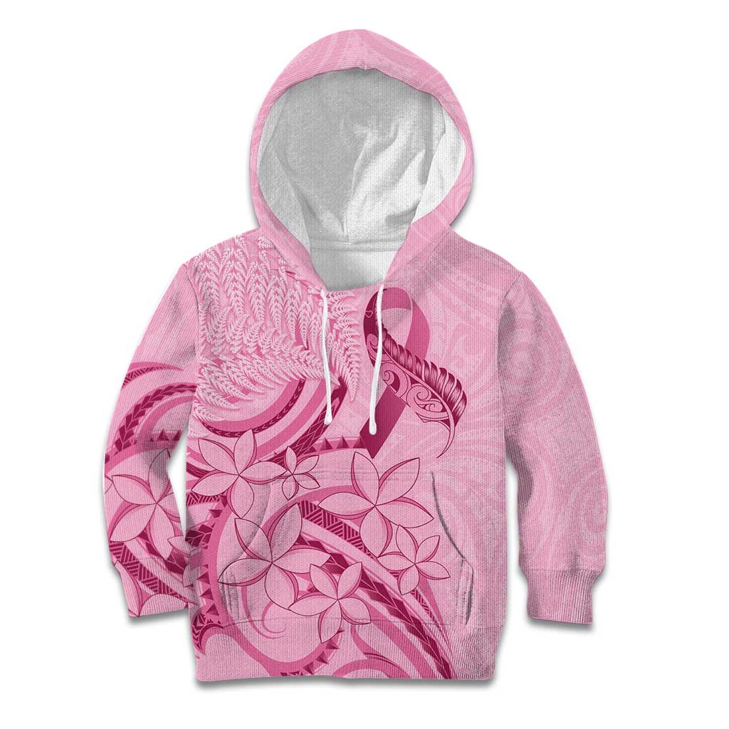 Aotearoa Maori Kid Hoodie Pink Fern Ribbons - Polynesian Pride