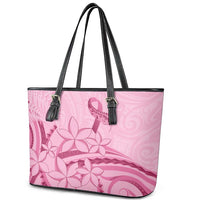 Aotearoa Maori Leather Tote Bag Pink Fern Ribbons - Polynesian Pride