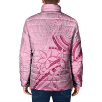 Aotearoa Maori Padded Jacket Pink Fern Ribbons - Polynesian Pride