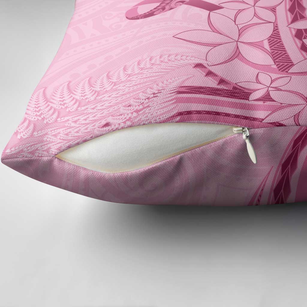 Aotearoa Maori Pillow Cover Pink Fern Ribbons - Polynesian Pride