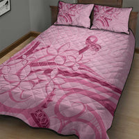 Aotearoa Maori Quilt Bed Set Pink Fern Ribbons - Polynesian Pride
