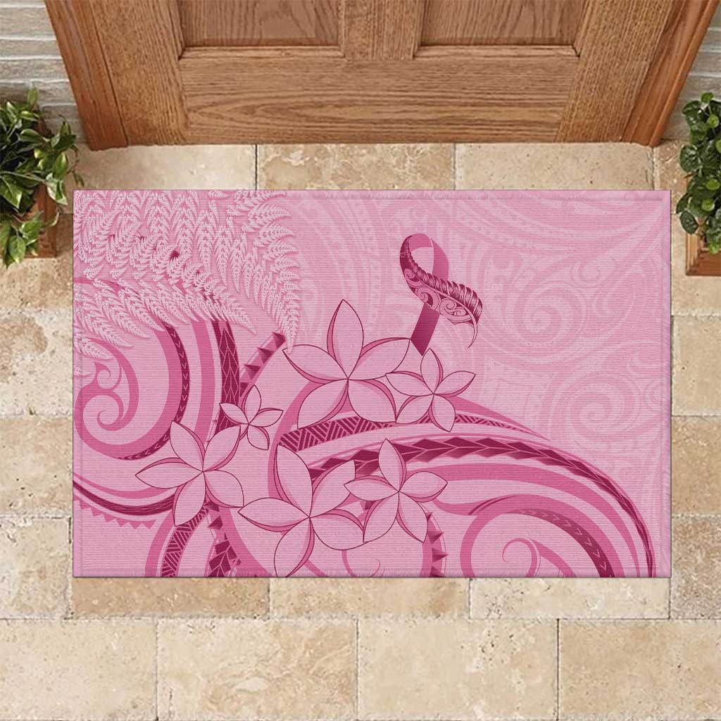 Aotearoa Maori Rubber Doormat Pink Fern Ribbons - Polynesian Pride