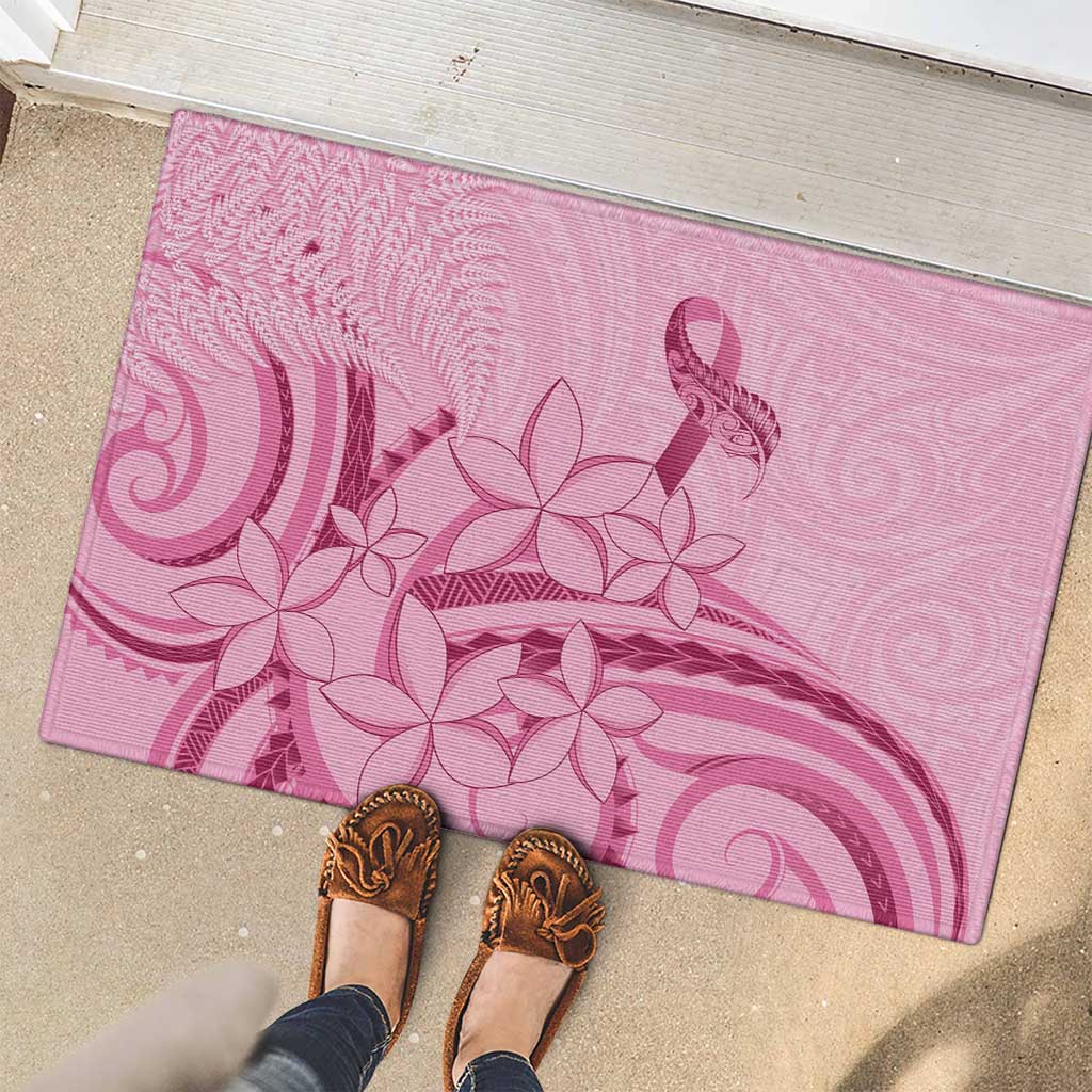 Aotearoa Maori Rubber Doormat Pink Fern Ribbons - Polynesian Pride