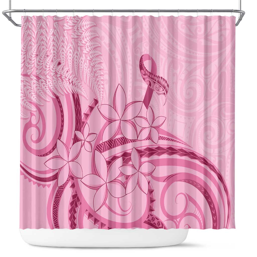 Aotearoa Maori Shower Curtain Pink Fern Ribbons - Polynesian Pride