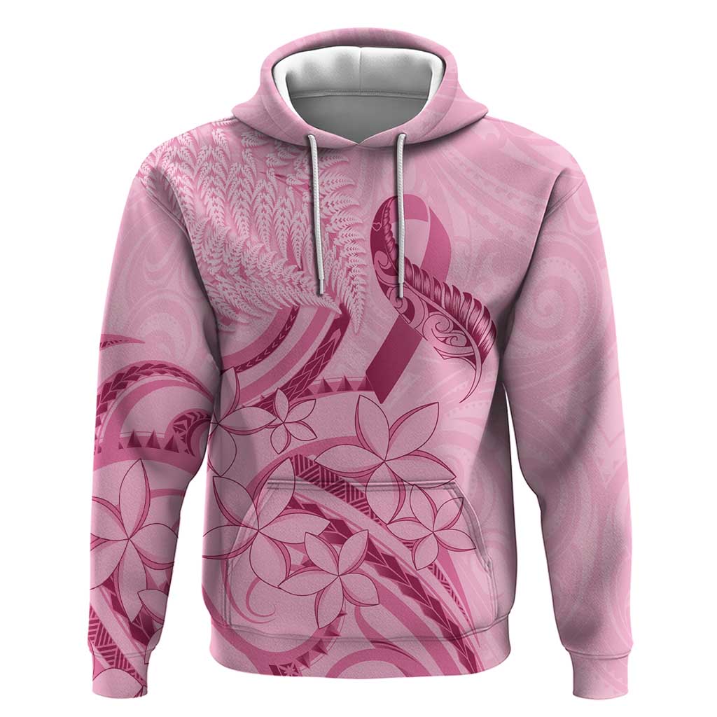 Aotearoa Maori Zip Hoodie Pink Fern Ribbons - Polynesian Pride