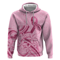 Aotearoa Maori Zip Hoodie Pink Fern Ribbons - Polynesian Pride