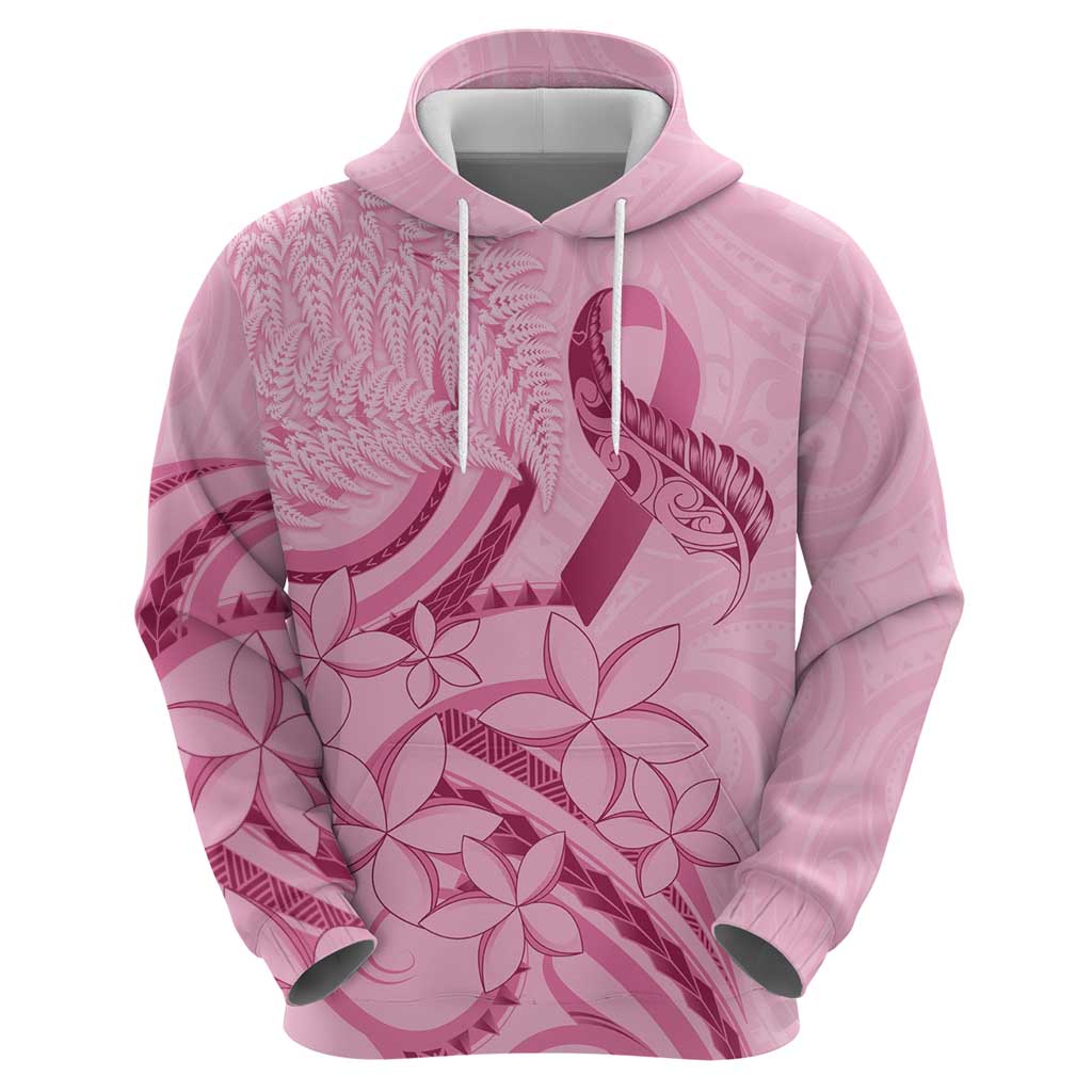 Aotearoa Maori Zip Hoodie Pink Fern Ribbons - Polynesian Pride