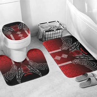 Aotearoa Maori Iwi Heritage Bathroom Set Ngapuhi Kokowai LT7 Mat Set Only (3 pcs) One Size Red - Polynesian Pride