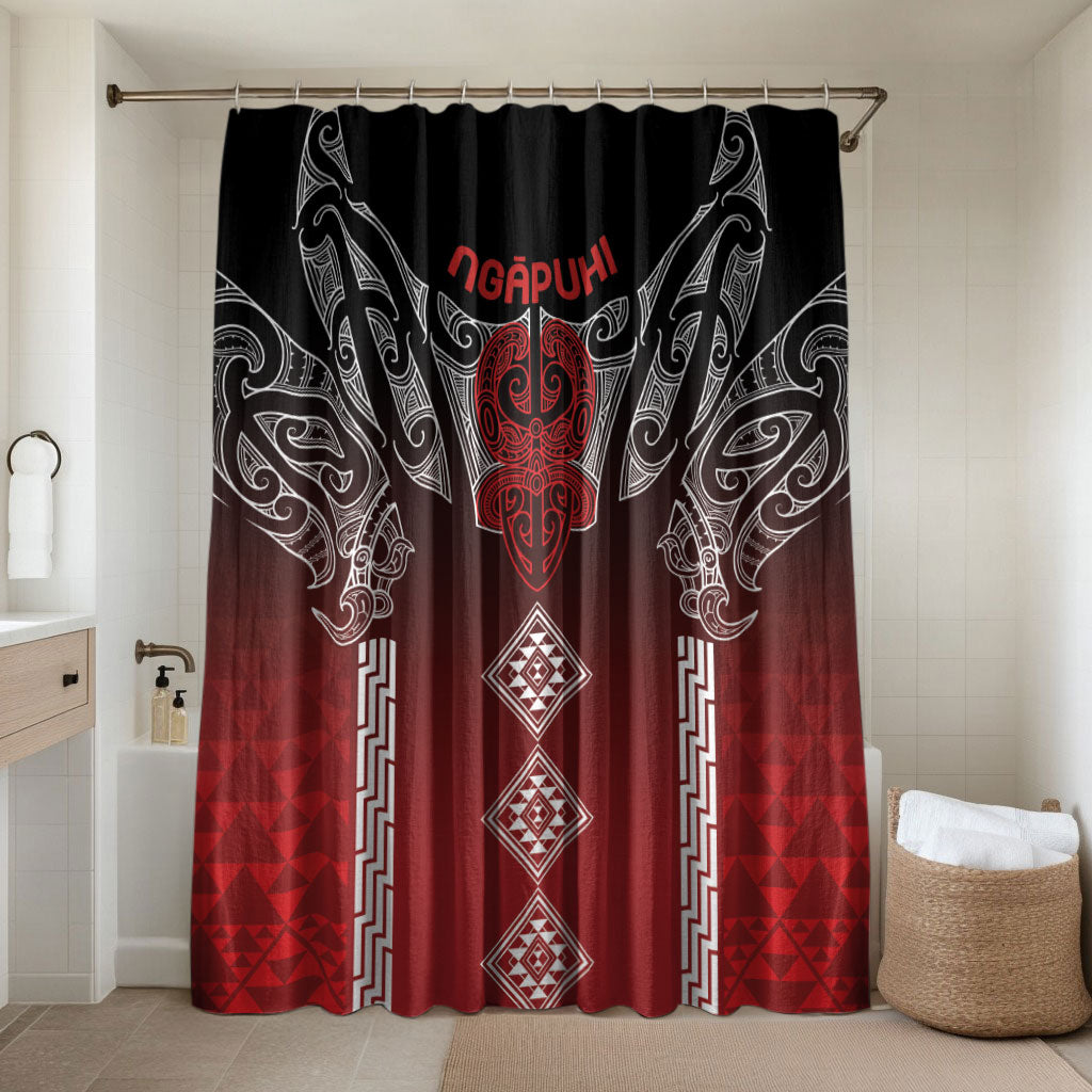 Aotearoa Maori Iwi Heritage Bathroom Set Ngapuhi Kokowai LT7 Shower Curtain Only Red - Polynesian Pride