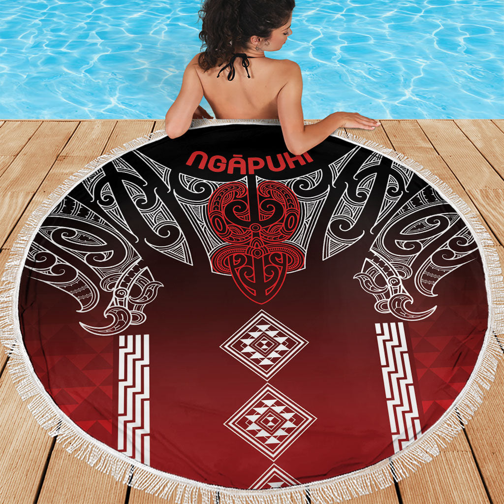 Aotearoa Maori Iwi Heritage Beach Blanket Ngapuhi Kokowai LT7 - Polynesian Pride