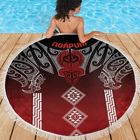 Aotearoa Maori Iwi Heritage Beach Blanket Ngapuhi Kokowai LT7 - Polynesian Pride