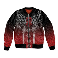 Aotearoa Maori Iwi Heritage Bomber Jacket Ngapuhi Kokowai LT7 Unisex Red - Polynesian Pride
