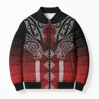 Aotearoa Maori Iwi Heritage Bomber Puffer Jacket Ngapuhi Kokowai LT7 Unisex Red - Polynesian Pride
