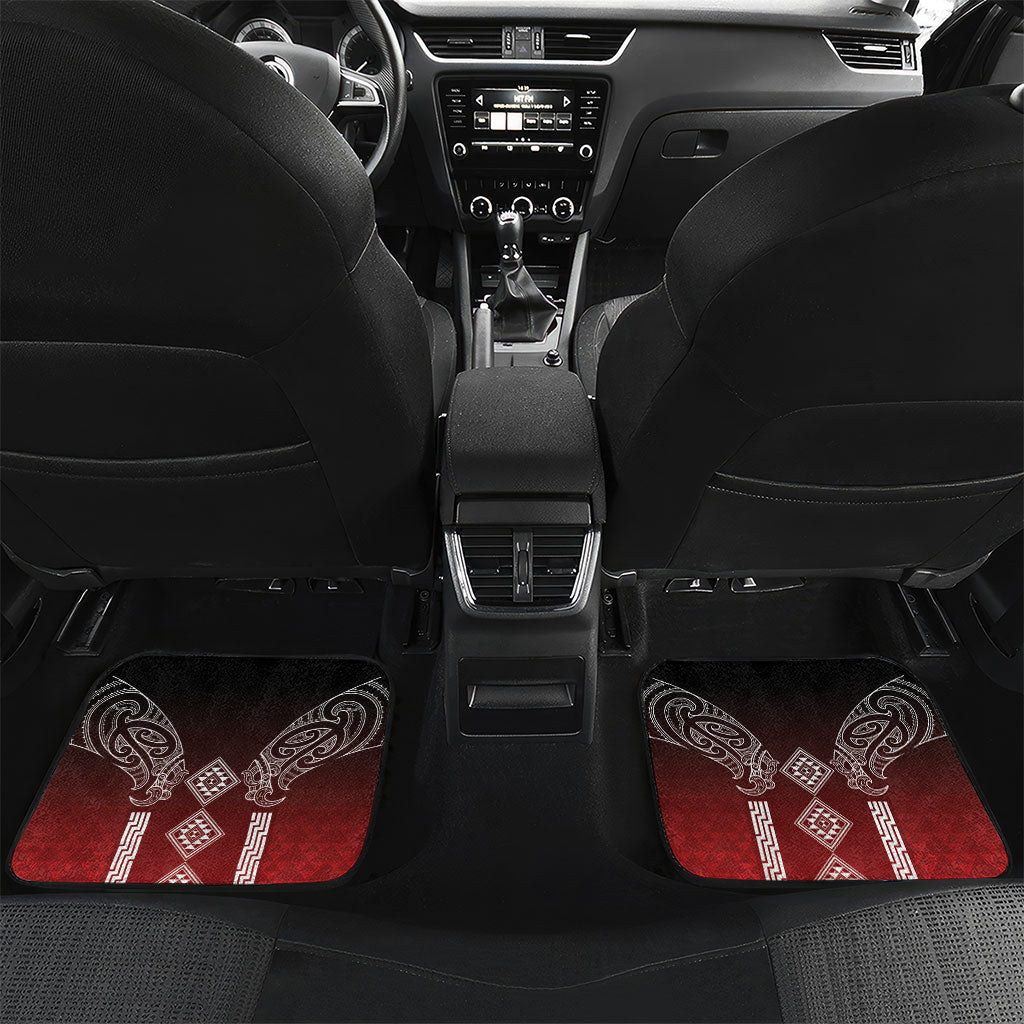 Aotearoa Maori Iwi Heritage Car Mats Ngapuhi Kokowai LT7 Set 2pcs - Back Red - Polynesian Pride