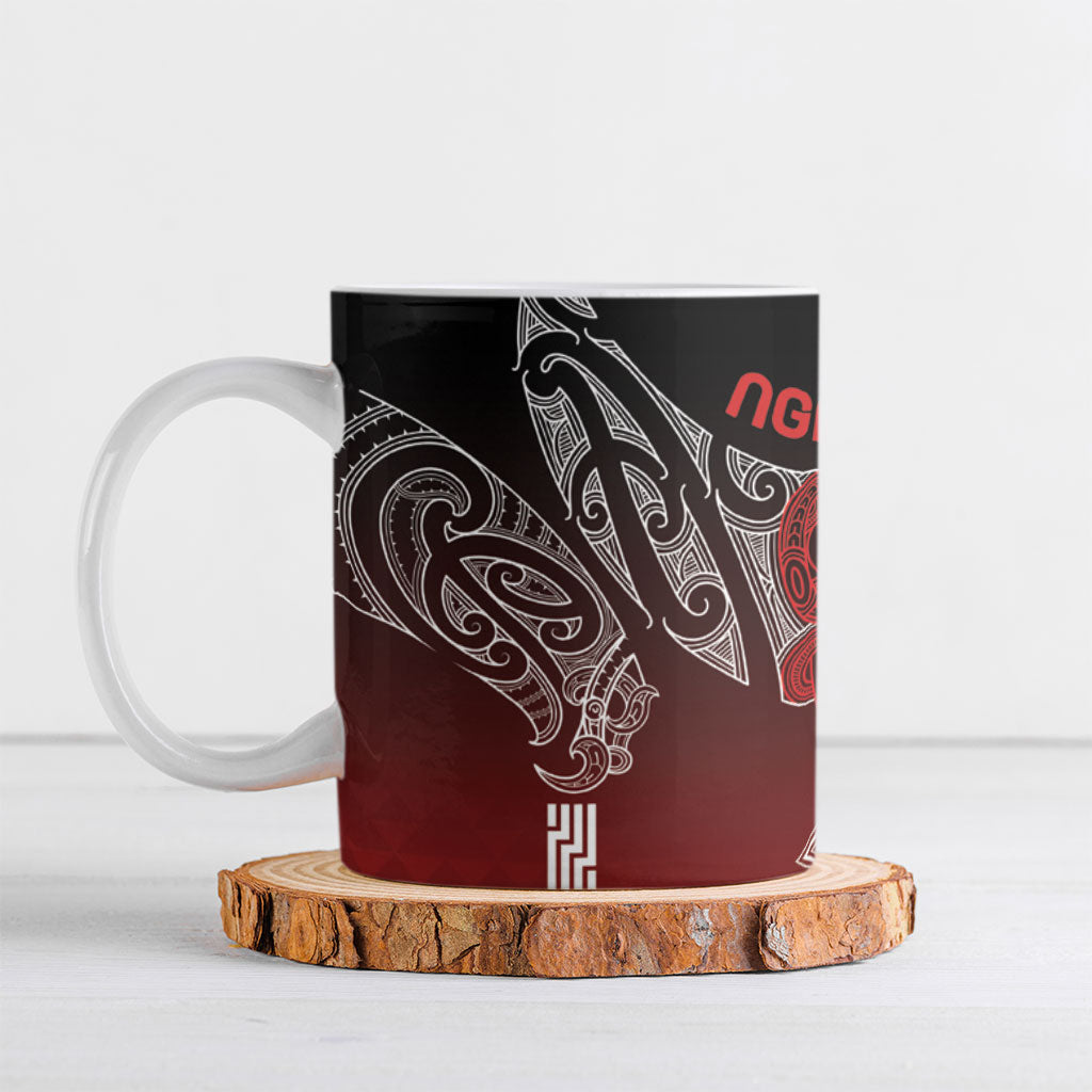 Aotearoa Maori Iwi Heritage Ceramic Mug Ngapuhi Kokowai LT7 Red - Polynesian Pride