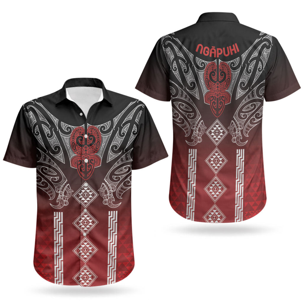 Aotearoa Maori Iwi Heritage Couples Matching Puletasi and Hawaiian Shirt Ngapuhi Kokowai LT7 - Polynesian Pride