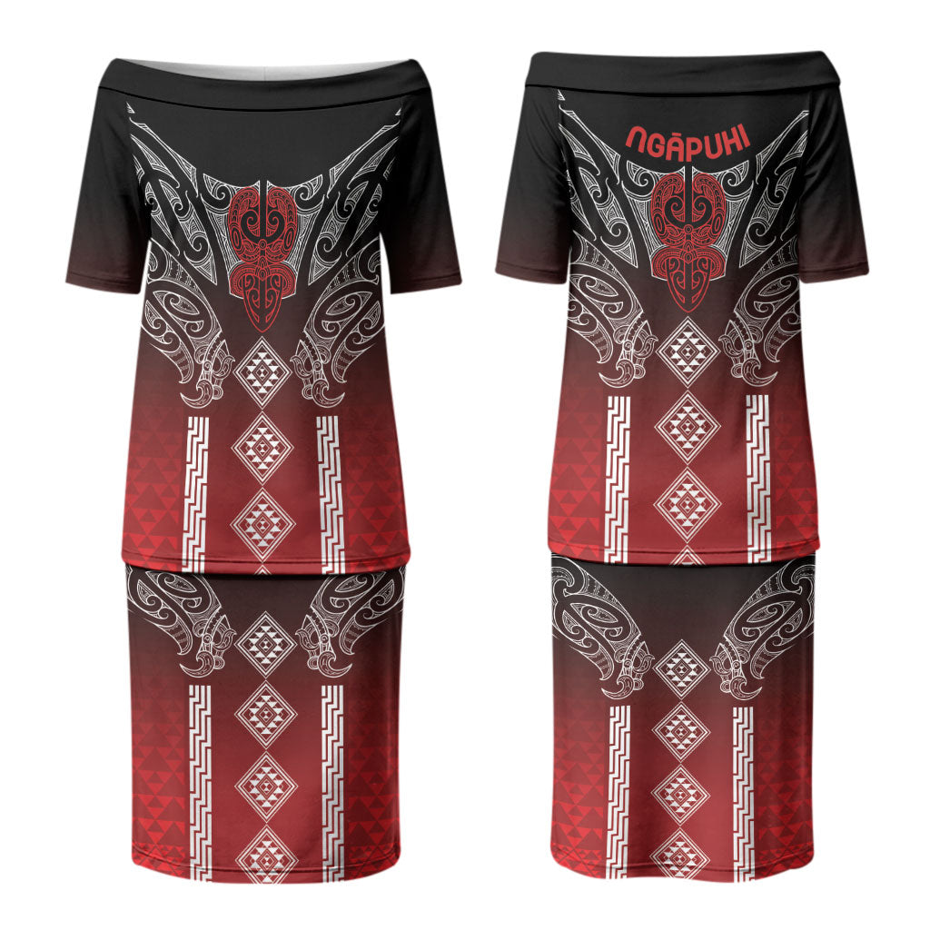 Aotearoa Maori Iwi Heritage Couples Matching Puletasi and Hawaiian Shirt Ngapuhi Kokowai LT7 - Polynesian Pride
